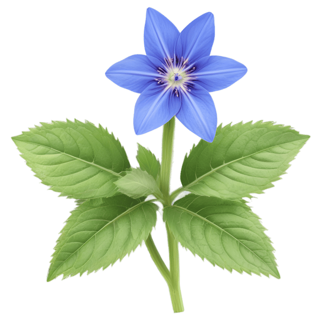 Free transparent PNG: Borage Herb Transparent PNG for Botanical Illustration and Kitchen Design