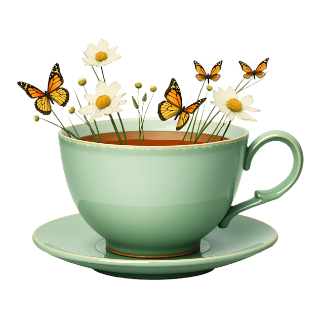 Free transparent PNG: Spring Meadow Tea Cup  Nature-Inspired Clipart, Free PNG Download