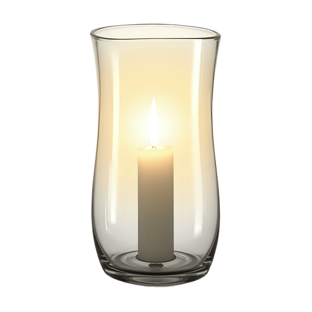 Free transparent PNG: Radiant White Candle in Glass Hurricane Shade PNG