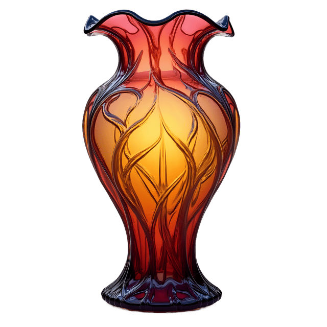 Free transparent PNG: Vividly Colored Art Nouveau Glass Vase PNG with Transparent Background