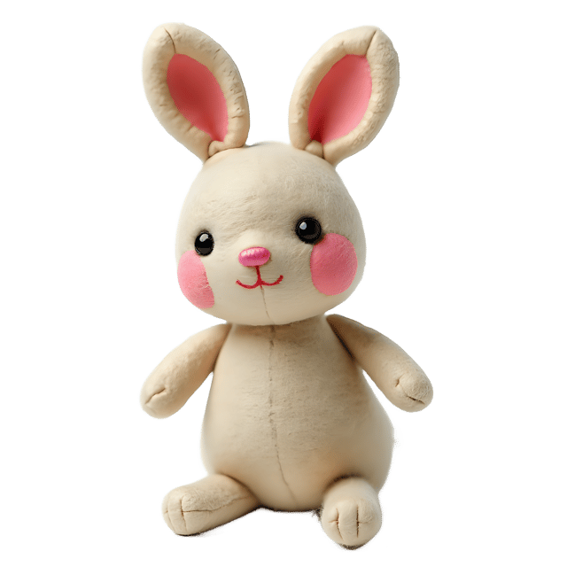 Free transparent PNG: Cute Needle-Felted Bunny with Soft Pink Cheeks PNG