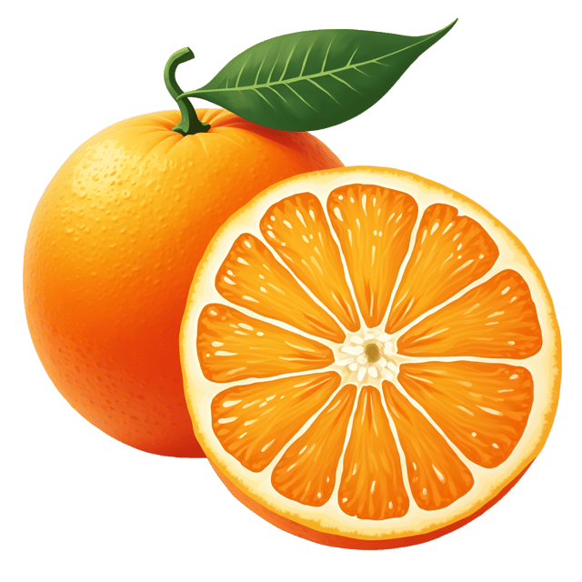Free transparent PNG: Vibrant Tangerine Mandarin Orange Clipart with Segmented Sections