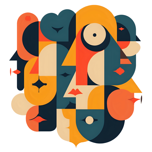 Free transparent PNG: Repeating Geometric Shapes Face PNG with Transparent Background for Art and Design