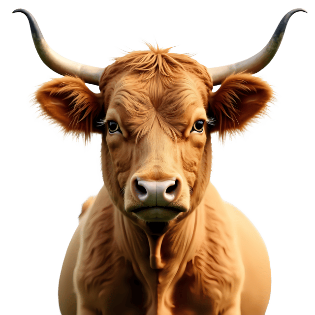 Free transparent PNG: Golden-Brown Highland Cow PNG with Transparent Background for Elegant and Gentle Animal Imagery