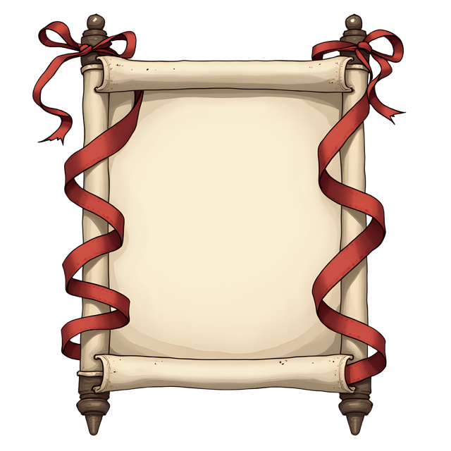 Free transparent PNG: Scroll with Ribbon Twist and Hand Script  Free PNG Download for Decorations