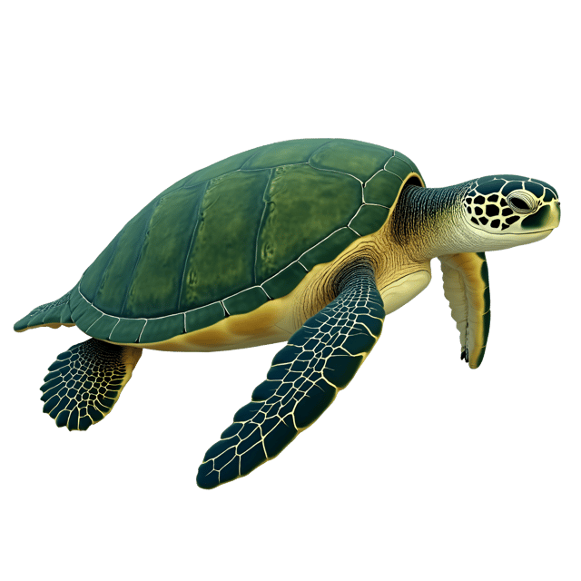 Free transparent PNG: Huge Green Sea Turtle Clipart with Spotted Shell and Flippers