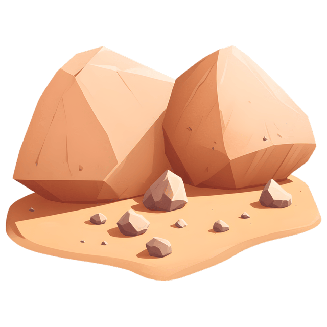Free transparent PNG: Sharp Angular Boulders on Desert Plain PNG Background
