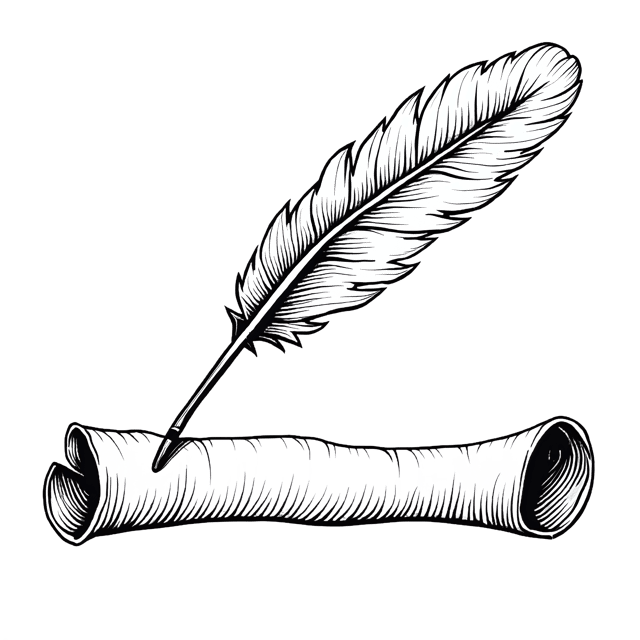 Free transparent PNG: Scroll with Feather Quill  Medieval Clipart, free png download