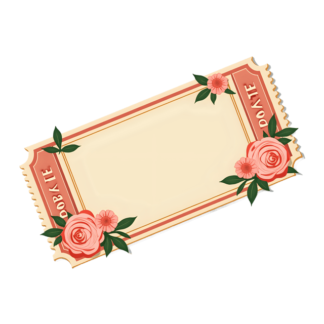 Free transparent PNG: Blank Floral Ticket  Free Downloadable PNG Clipart