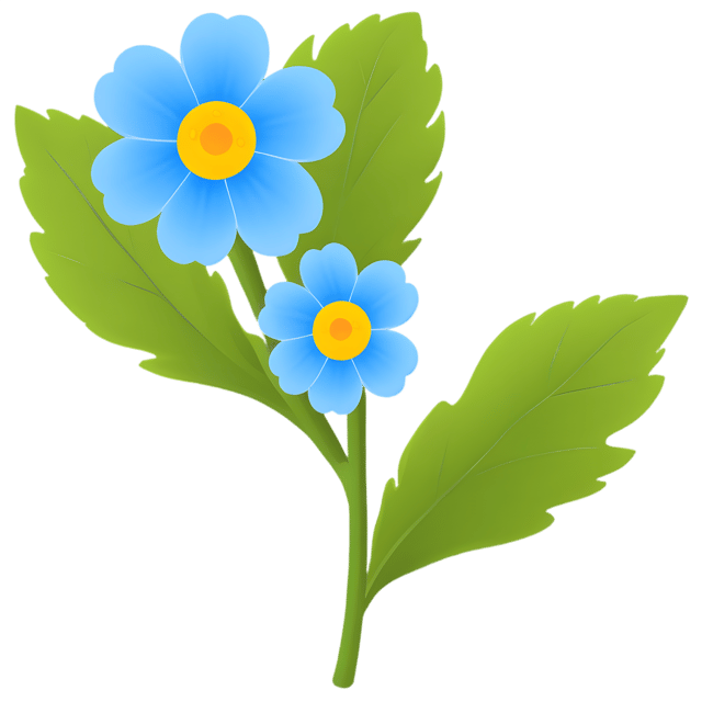 Free transparent PNG: Blue Forget-Me-Not Flower PNG with Transparent Background for Floral Design and Crafts