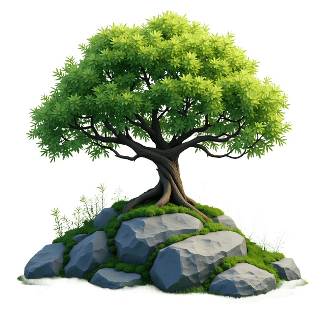 Free transparent PNG: Mossy Rock  Garden Decor Clipart, free transparent png download