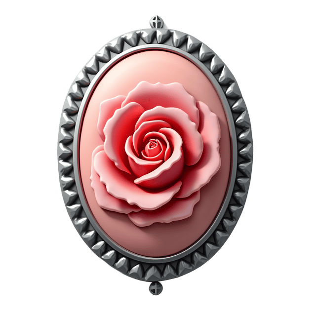 Free transparent PNG: Rose Cameo with Silver Trim  Elegant Decorative Clipart, free downloadable png