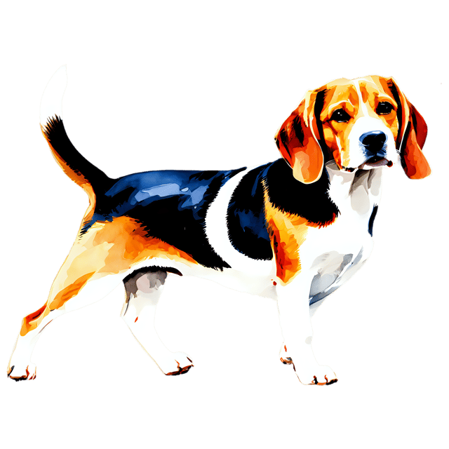 Free transparent PNG: Beagle Watercolor Illustration Transparent PNG – Gently Styled Pet Art