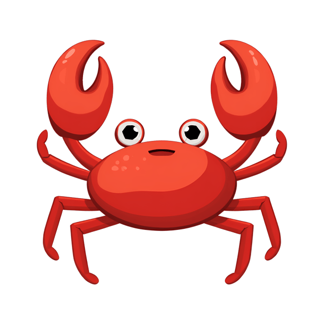 Free transparent PNG: Small Crab with Bright Red Body and Large Claw Clipart Illustration