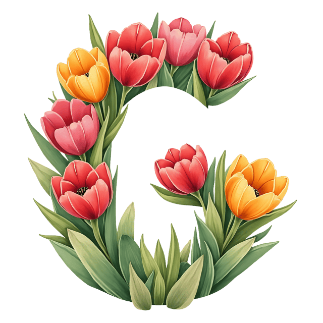 Free transparent PNG: Tulip G Shape Transparent PNG for Floral Design and Clipart