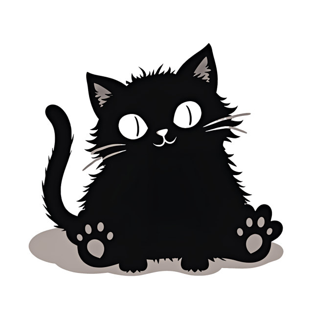 Free transparent PNG: Eerie Black Cat with Paws and Mysterious Shadow Clipart