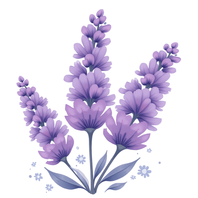 Free transparent PNG: Delicate Lavender Blooming Clusters Watercolor Illustration