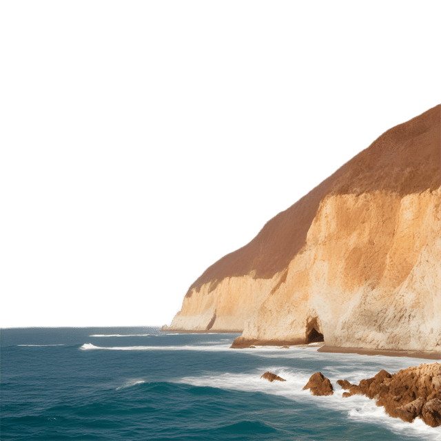 Free transparent PNG: Coastal Cliff Landscape PNG with Transparent Background for Coastal Art and Design