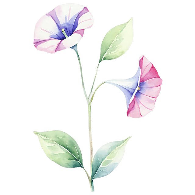 Free transparent PNG: Morning Glory Watercolor Flower Transparent PNG – Gentle Illustration for Designers & Creators