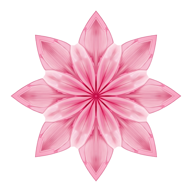 Free transparent PNG: Elegant Pink Geometric Figure with Symmetrical Patterns and Soft Edges