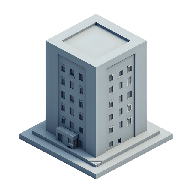 Free transparent PNG: Massive Concrete Building with Flat Roof - Transparent PNG
