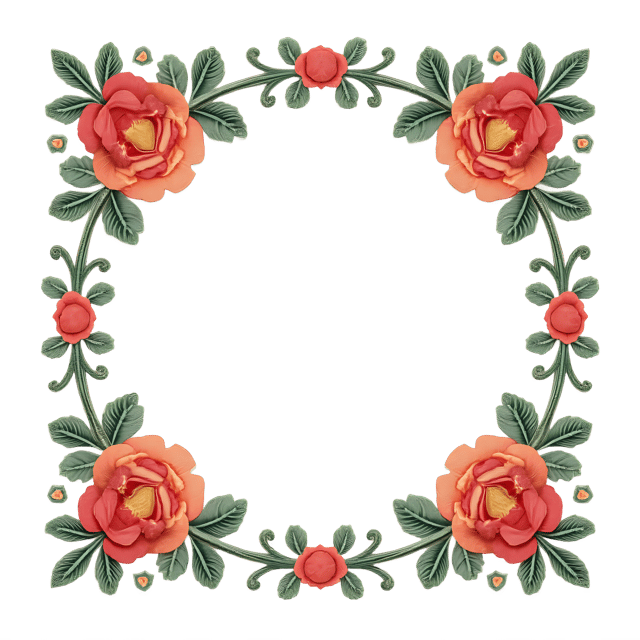 Free transparent PNG: Floral Embroidery Frame PNG Clipart  Perfect for Crafting, Decor  Design