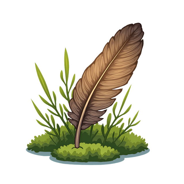 Free transparent PNG: Speckled Wing Feather Between Moss Patches  Nature Clipart, free downloadable png