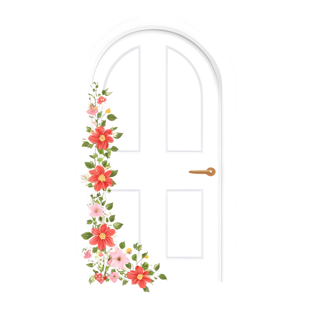 Free transparent PNG: Floral Door Cottage PNG with Transparent Background for Art and Design
