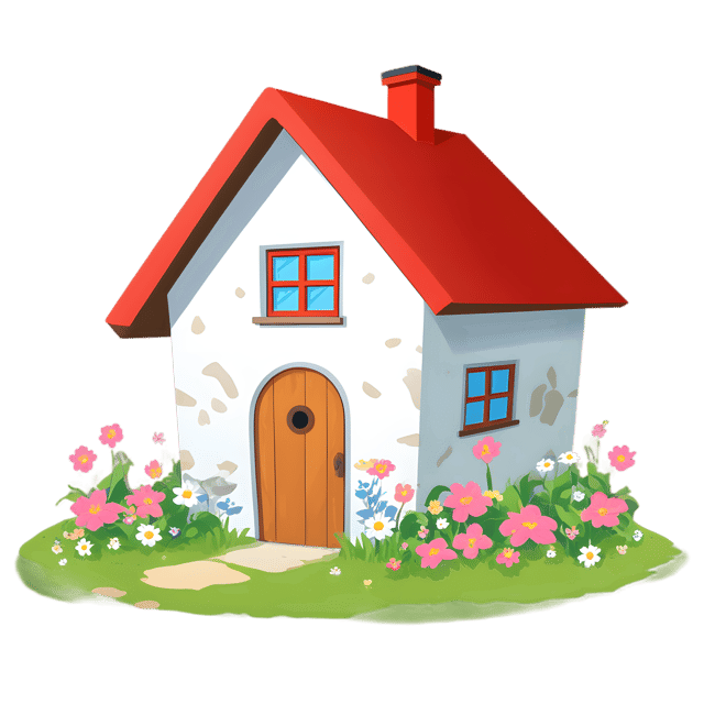 Free transparent PNG: Floral Country Cottage PNG Illustration with Transparent Background for Decorative Use