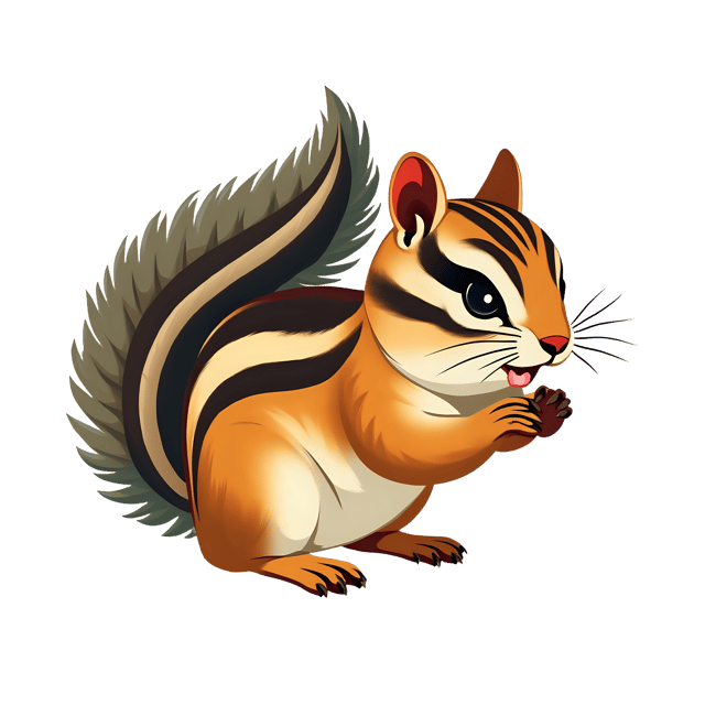 Free transparent PNG: Tiny Striped Chipmunk PNG with Transparent Background for Animal Illustration