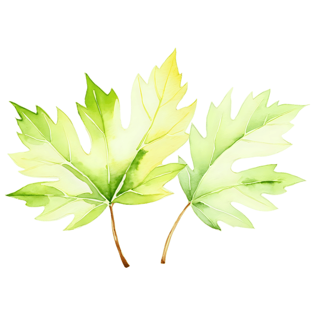 Free transparent PNG: Watercolor Sycamore Leaf Transparent PNG – Gentle Illustration for Nature-Inspired Designs