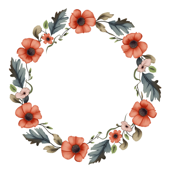Free transparent PNG: Circular Flower Frame with Rustic Feathers  Nature Inspired Clipart, free transparent png download