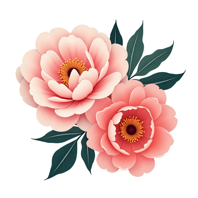 Free transparent PNG: Soft Pink and Coral Peony Arrangement PNG with Transparent Background