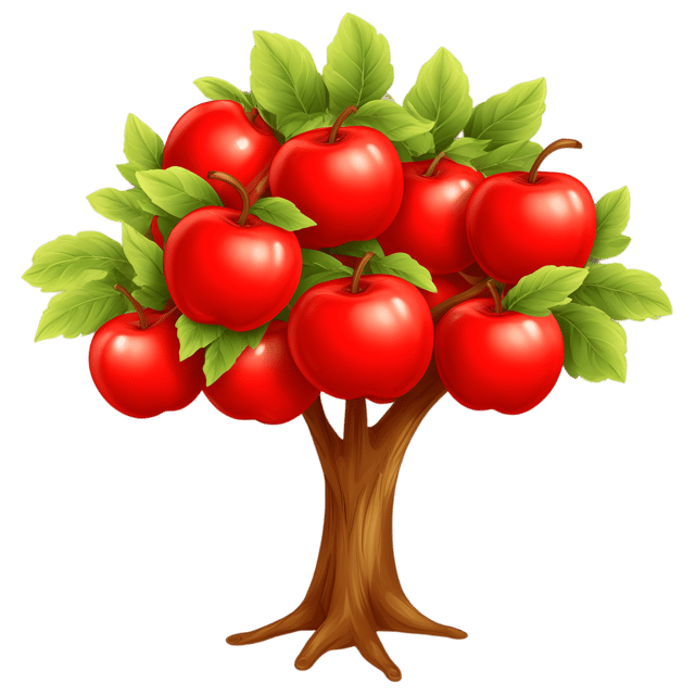 Free transparent PNG: Bright Red Apples on Tree Branches Transparent PNG for Fruit and Nature Imagery