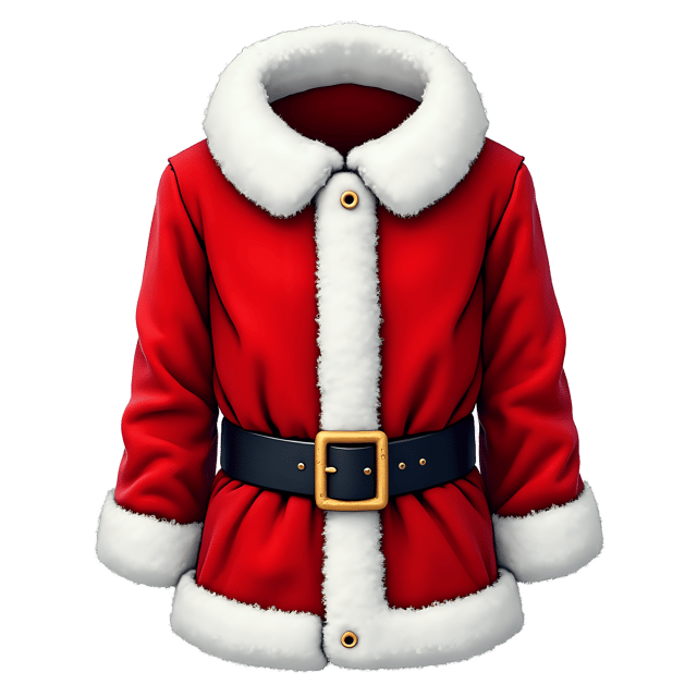 Free transparent PNG: Red Velvet Santa Claus Suit with White Fur Trim and Gold Buckle PNG