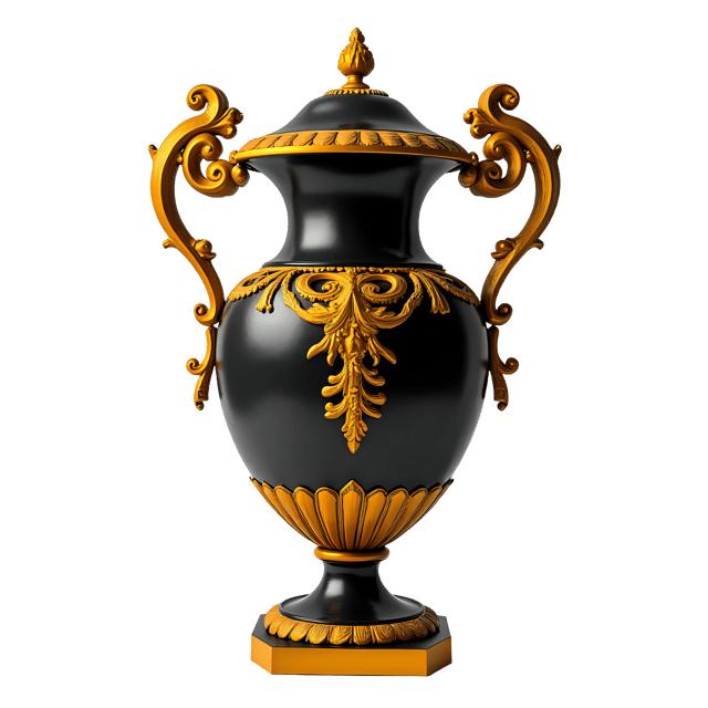 Free transparent PNG: Golden Decorated Luxury Antique Vase PNG Transparent Background