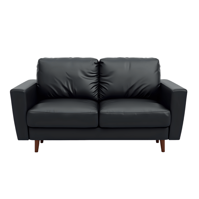 Free transparent PNG: Black Leather Sofa PNG for Home Interior Design and Decor