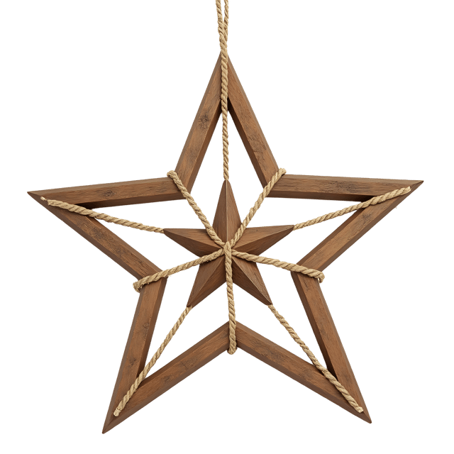 Free transparent PNG: Boho Star Decor with Twine Accents  Free PNG Download