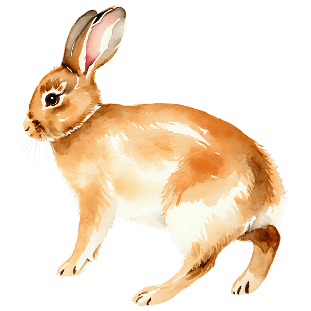 Free transparent PNG: Watercolor Rabbit Transparent PNG – Gentle Clipart for Decor and Crafts