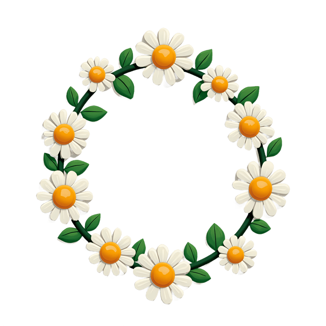 Free transparent PNG: Green Leaf Daisy Chain Transparent PNG Design for Crafting and Decor