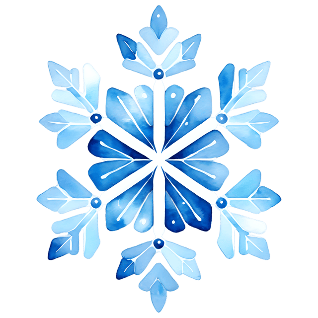 Free transparent PNG: Watercolor Christmas Snowflake Transparent PNG – Gentle Illustration for Holiday Decor & Crafts