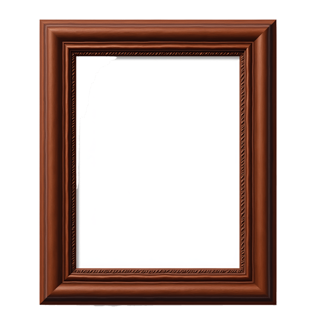 Free transparent PNG: Mahogany Picture Frame Clipart with Rich Wood Grain for Decorative and Craft Uses