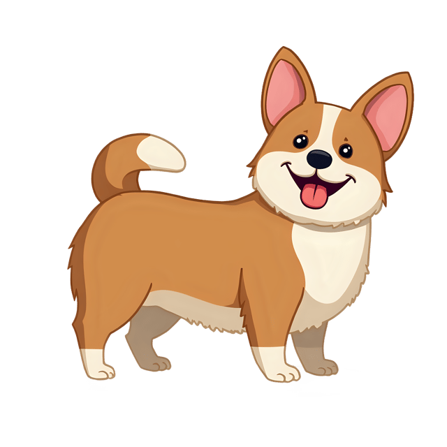 Free transparent PNG: Playful Corgi with Short Tail PNG Image for Animal Lovers and Creative Projects