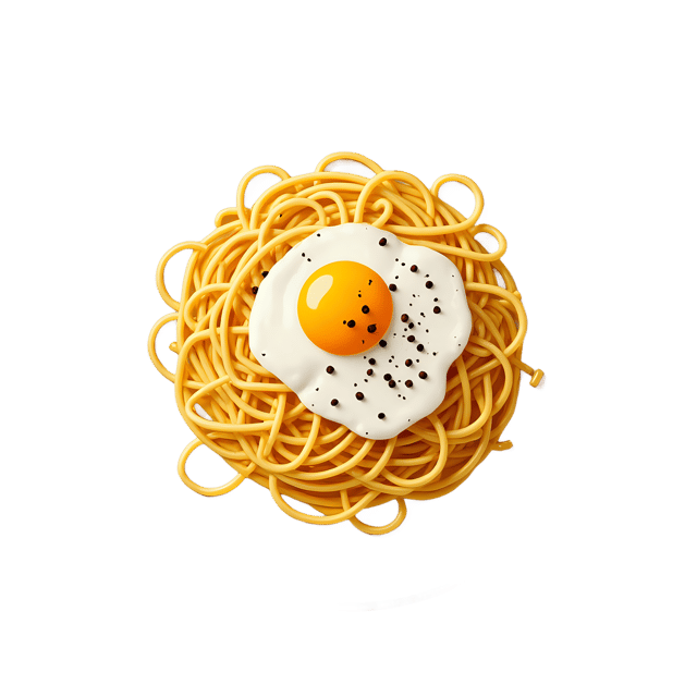 Free transparent PNG: Spaghetti Carbonara with Eggs and Black Pepper PNG Transparent Background