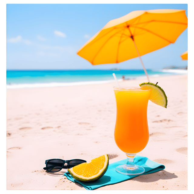Free transparent PNG: Tropical Beach Scene with Transparent Background PNG for Summer Vibes