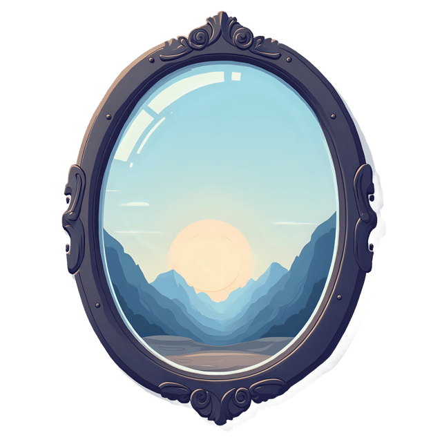 Free transparent PNG: Mirror with Glimpses of the Future - Transparent Background PNG