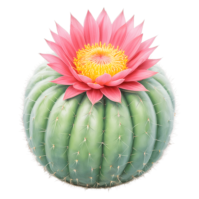 Free transparent PNG: Melocactus Cactus PNG with Transparent Background for Botanical Art and Design