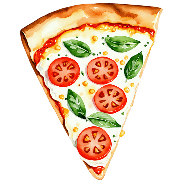 Free transparent PNG: Watercolor Margherita Pizza PNG – Transparent Background Food Illustration