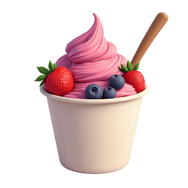 Free transparent PNG: Gelato Cup with Berry Garnish  Dessert Clipart, free png download