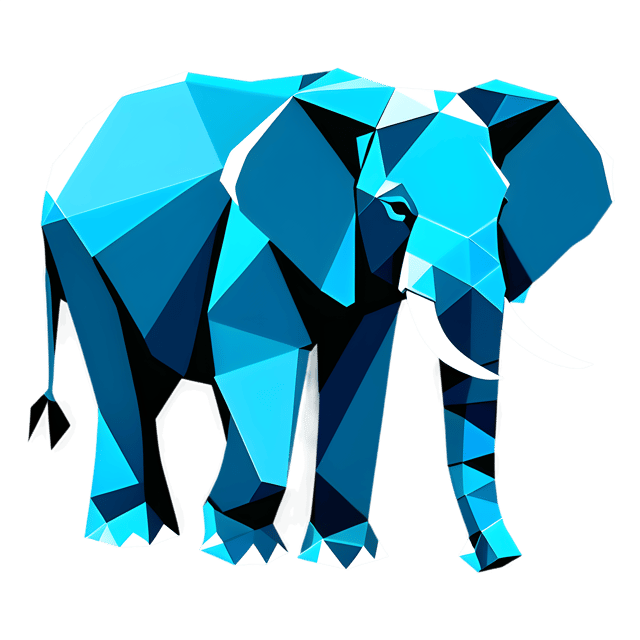 Free transparent PNG: Geometric Elephant Illustration – Free PNG Download
